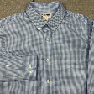 Duluth Relaxed Fit Button Down Shirt Mens M Blue Check Plaid Long Sleeve